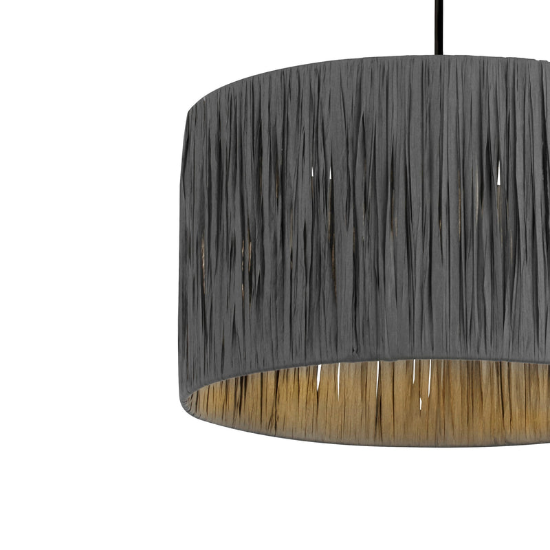 CGC RAFI Raffia Taupe Pleated Lampshade Easy Fit Pendant Shade