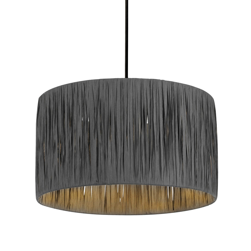 CGC RAFI Raffia Taupe Pleated Lampshade Easy Fit Pendant Shade