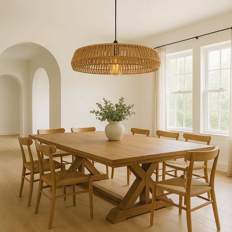 CGC Extra Large 70cm Natural String Woven Round Easy Fit Lampshade