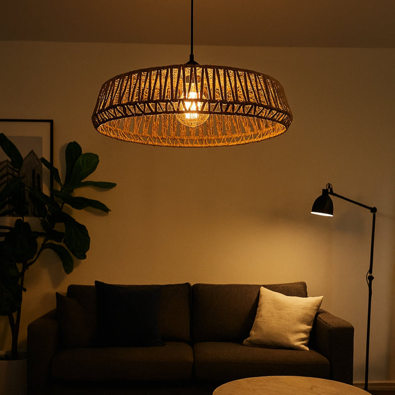 CGC Large 50cm Natural String Round Woven Easy Fit Lampshade