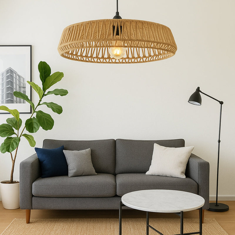 CGC Large 50cm Natural String Round Woven Easy Fit Lampshade