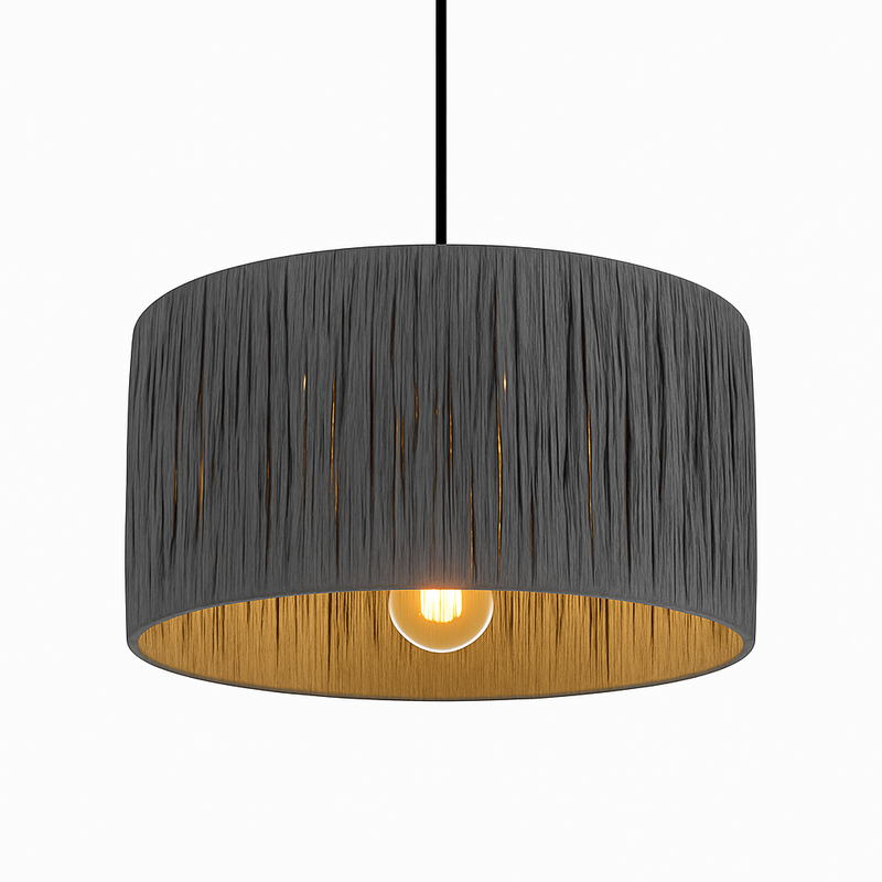 CGC RAFI Raffia Taupe Pleated Lampshade Easy Fit Pendant Shade
