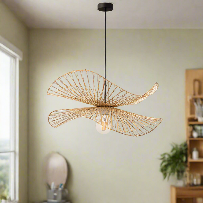 CGC TULUL Duo Large 56cm Bamboo Lamp Shade Easy Fit Lampshade