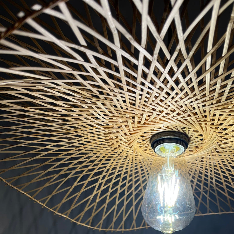 CGC TULUL Duo Large 56cm Bamboo Lamp Shade Easy Fit Lampshade