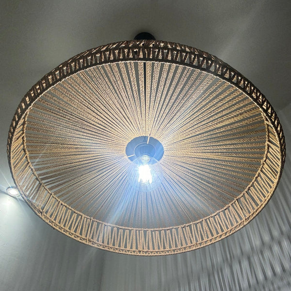CGC Extra Large 70cm Natural String Woven Round Easy Fit Lampshade