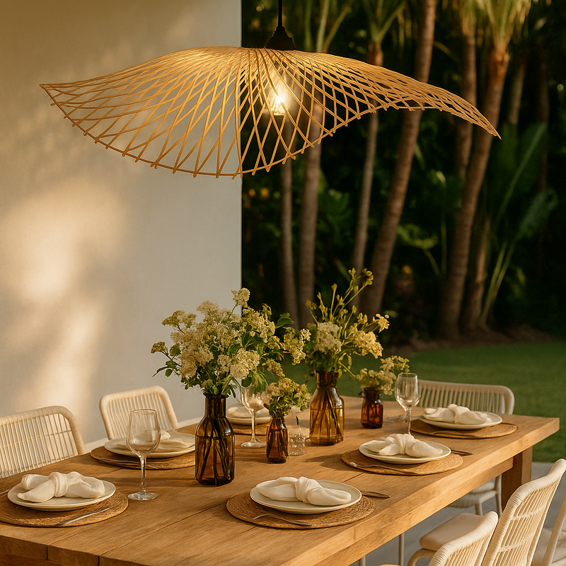CGC TULUL Extra Large 80 cm Hand Made Bamboo Easy Fit Lampshade